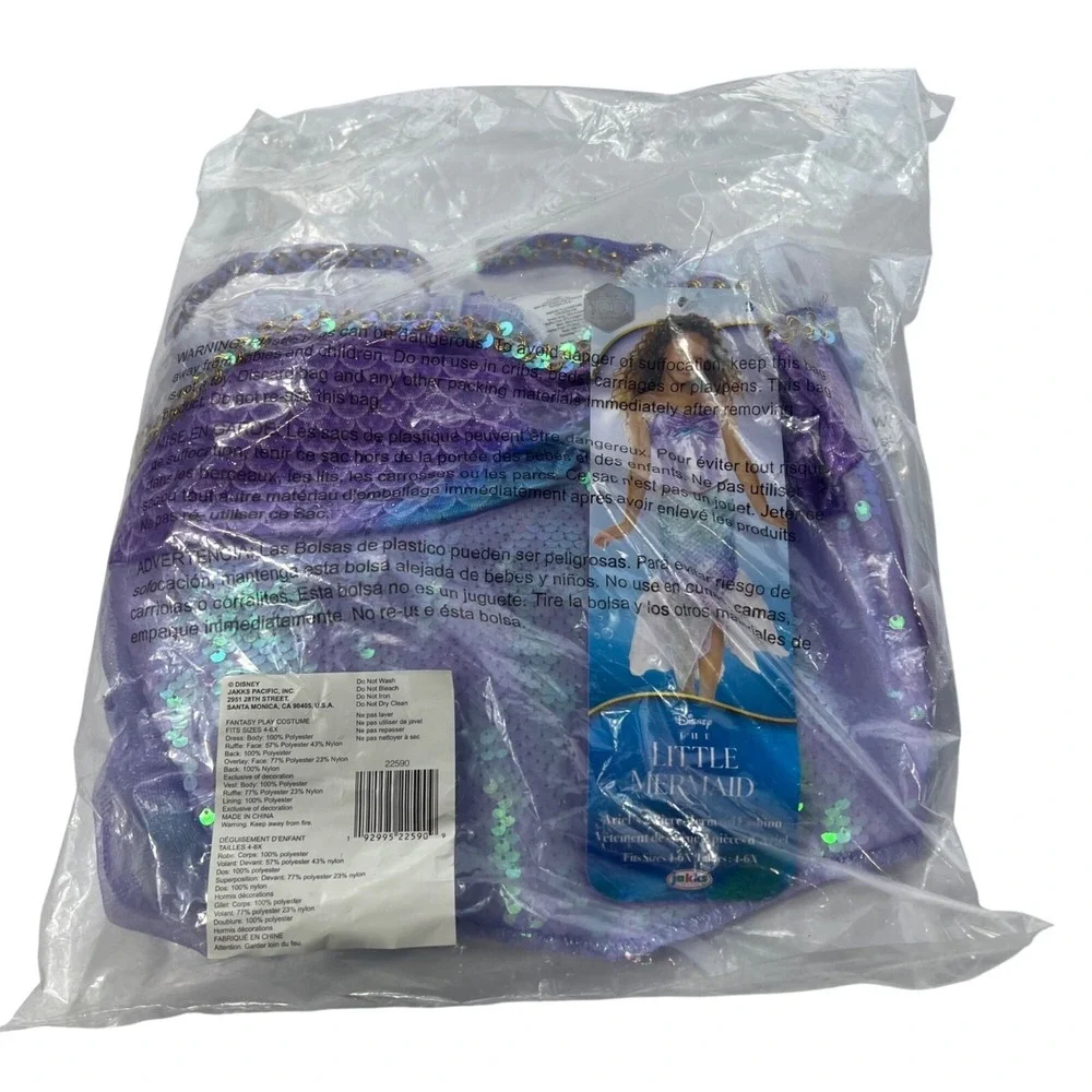 Disney Little Mermaid Ariel Costume Girls 4-6X‎